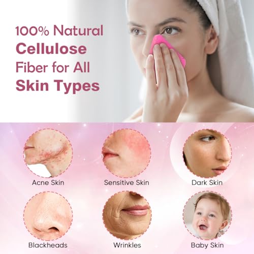 AIDEA Compressed Facial Sponges 48 Count - Natural Cellulose Face Sponges for Cleansing, Exfoliating, and Makeup Removal