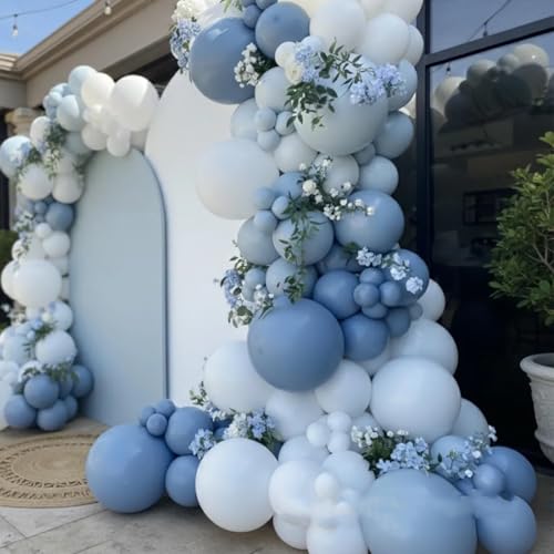 Dusty Blue Balloons Kit - 65 Pcs 12-Inch Light Blue Balloons