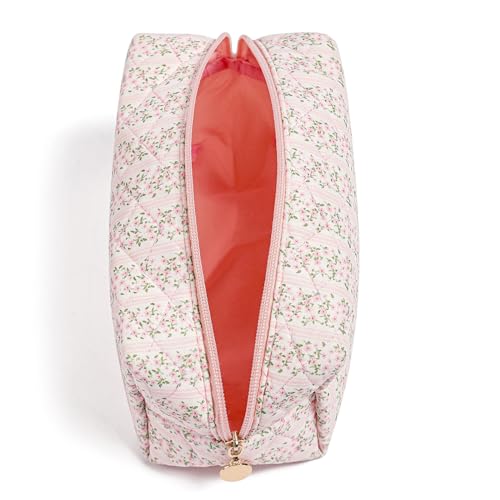 JOVAKIT Square Makeup Bag Floral Coquette Aesthetic Toiletry Travel Pouch