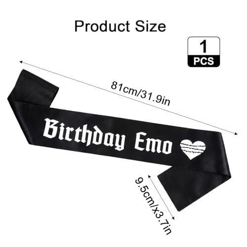 Amaxiu Gothic Birthday Emotion Sash with Heart Design