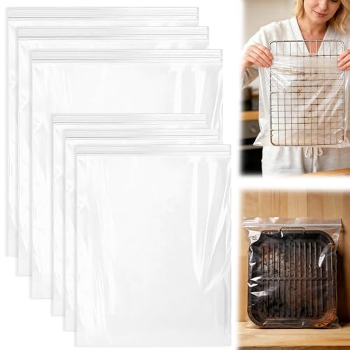 Heavy Duty Oven Rack Cleaning Bags - 6-Pack, Reusable & Leak-Resistant