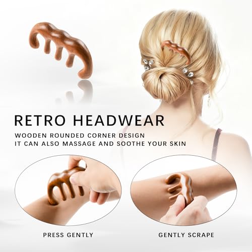 Hefild Sandalwood Wide Tooth Comb and Scalp Massager Anti-Static