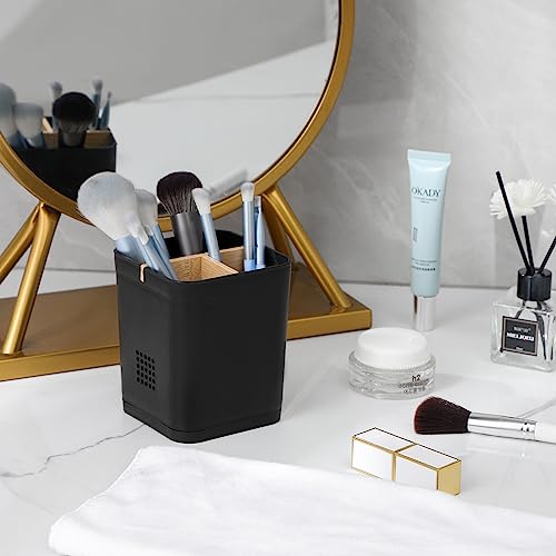 Electric Toothbrush Holder & Toothpaste Organizer, Black - 3 Slots
