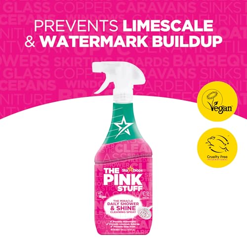 Stardrops Pink Stuff Miracle Daily Shower & Shine Spray 30oz Pack of 2 - Bathroom Glass Tile Cleaner