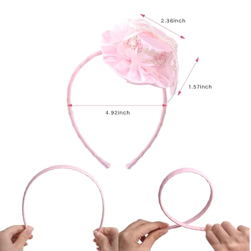 Wecoe Pink Birthday Cake Headband with Mini Hat Hair Accessory