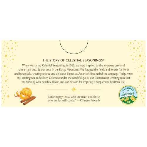 Mandarin Orange Spice Herbal Tea (6 Packs of 20 Bags) - Caffeine Free, Celestial Seasonings