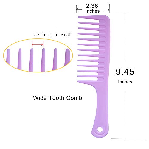 zYoung 4 Pcs Wide Tooth Detangling Hair Comb Set for Curly & Wet Hair
