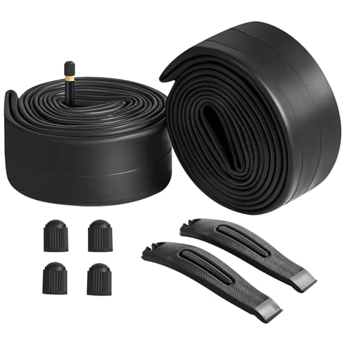 26" Bike Tube, 2PCS Bicycle Inner Tube Compatible for 26 Inch x 1.75/1.95/2.10/2.125 Bike Tire,Mountain Bike Inner Tube with 32mm Schrader Valve, Butyl Rubber Inner Tube for MTB Road Bike, 2PCS Levers