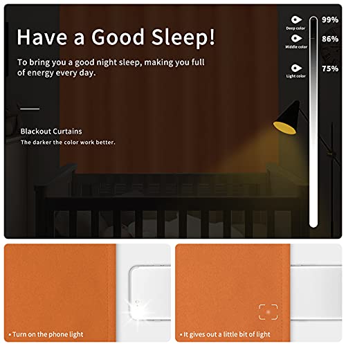 Easy-Going Thermal Blackout Curtains - 2 Panels 42x63 in, Orange