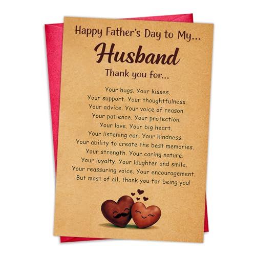 Heartfelt Father's Day Card for Husband - 5.5"x8" with Envelope