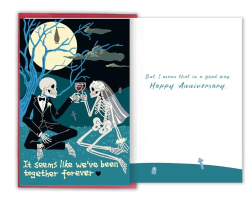 Funny Skeleton Couple Halloween Anniversary Card - Gothic Love Greeting