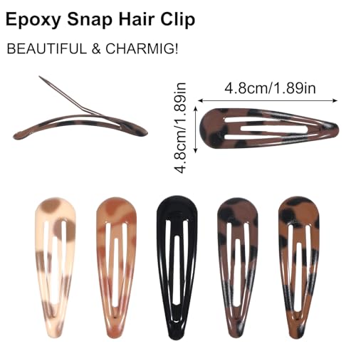 Matwsec Snap Hair Clips for Women 20PCS Small Water Drop Barrettes No Slip