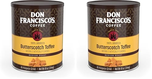 Don Francisco's Butterscotch Toffee Ground Coffee, 10 oz Can (Pack of 2)