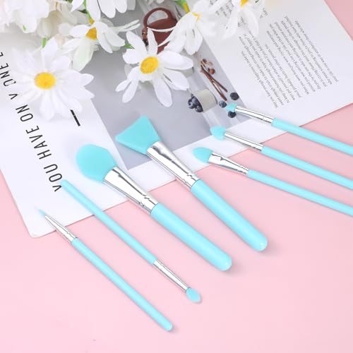 Macuezu 7-Piece Silicone Brush Set for Resin Art and Makeup Application