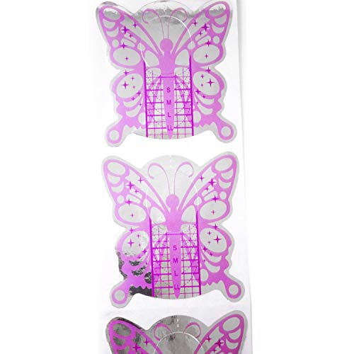 Honbay 100PCS Butterfly Acrylic Nail Extension Form Guides