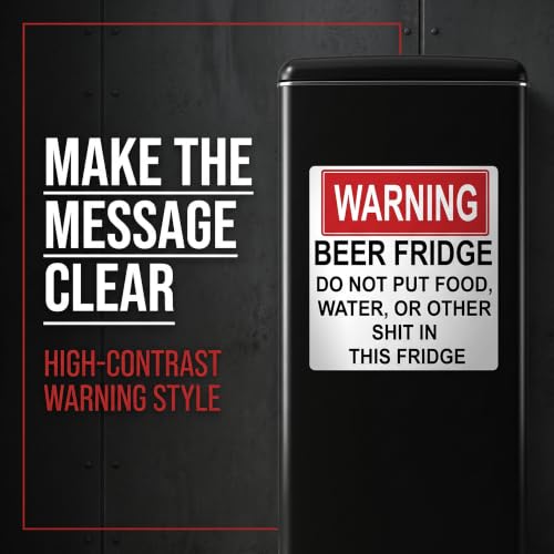 Funny Beer Fridge Magnet Warning Sign - Kitchen Decor & Beer Accessories
