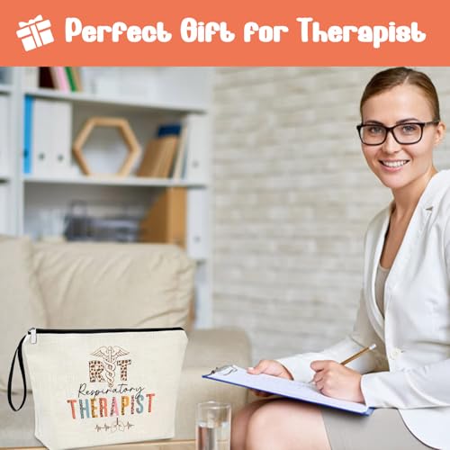 Respiratory Therapy Makeup Bag Linen Zipper Pouch Travel Gift for RT