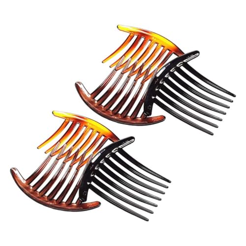 6Pcs 7-Tooth French Twist Combs Plastic Hair Side Clips Black & Brown