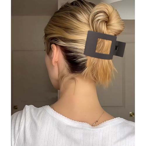 VELSCRUN Flat Hair Claw Clips - Matte Large Non-Slip Hair Accessories for Thick and Thin Hair
