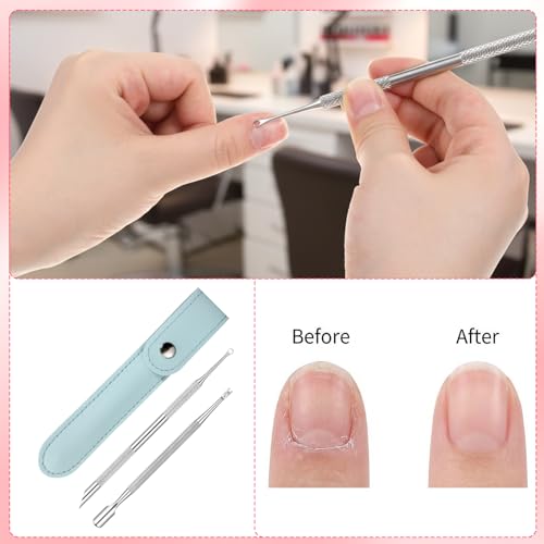 Bruislard Dual Ended Cuticle Pusher and Loop Tool Stainless Steel 2 Pack