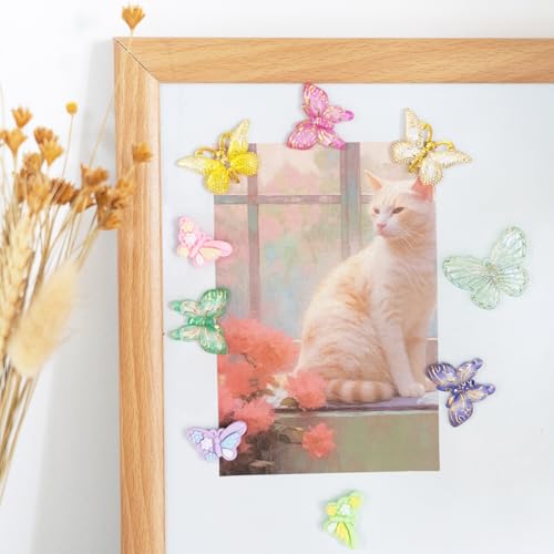 KEYDUACU 12-Piece 3D Butterfly Fridge Magnets for Whiteboards and Lockers