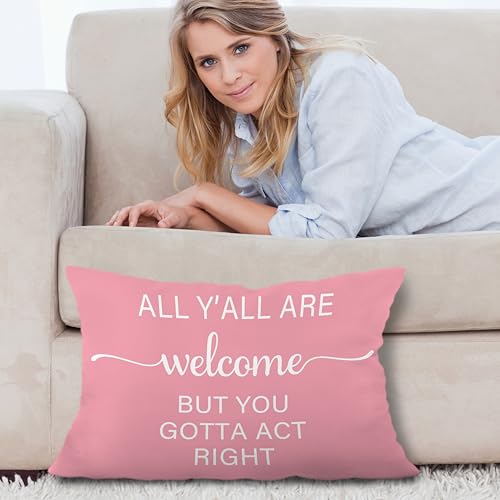 Pink Western Lumbar Pillow Cover 12x20 - Inspirational Quote Flannel Decor