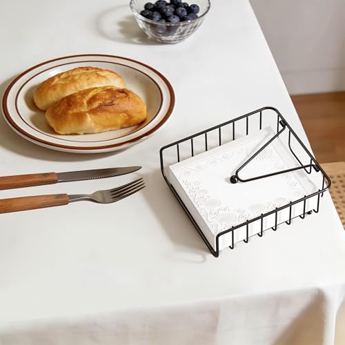 Black Napkin Holder with Weighted Arm for Luncheon & Dinner Use