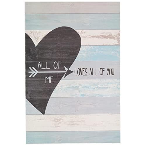 Stupell Industries All of Me Loves All of You Distressed Heart Wall Plaque, 13 x 19, Design by Artist Jo Moulton