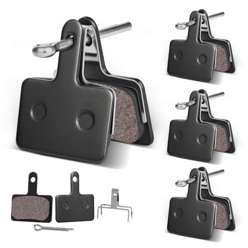 4 Pairs Bike Brake Pads, Disc Brake Pads (Resin,Semi-Metallic) for Mountain Bike Disc Brakes, Bicycle Brake Pads Compatible with TRP Tektro Shimano Deore Br Ebike Brake Pads