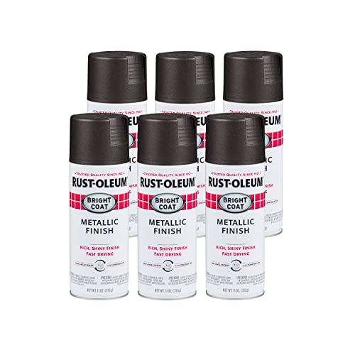 Rust-Oleum Stops Rust Dark Bronze Metallic Spray Paint, 11oz (Pack of 6)