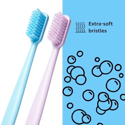 Boie USA Extra Soft Toothbrush 2-Pack, Recycled Handles, Gentle Clean