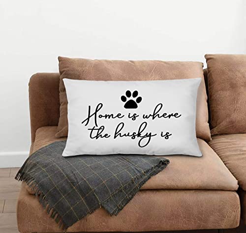 Husky Dog Throw Pillow Cover, 18x18 Inch Flannel Decorative Cushion Case