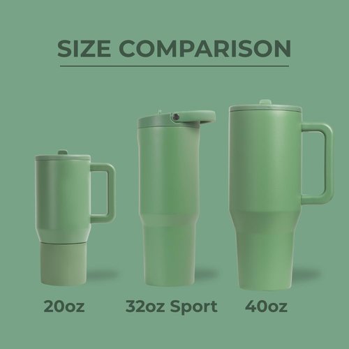 HydroJug Sport - 32oz Stainless Steel Tumbler with Straw | Vacuum Insulated & Leakproof, Sage