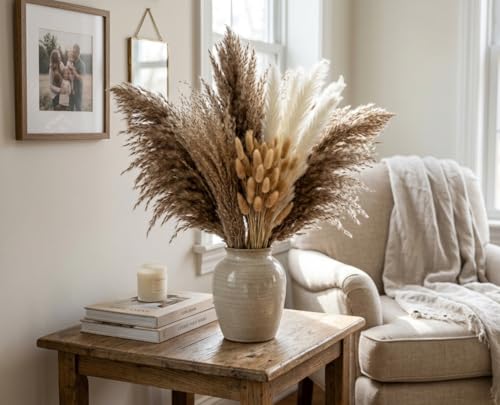 Dried Pampas Grass Bundle - 100 Stems for Boho Decor & Floral Arrangements