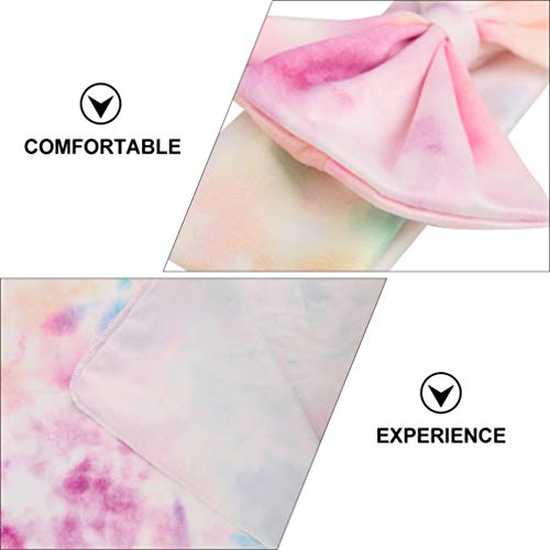 Stretchy Tie Dye Baby Swaddle Blanket with Matching Bow Headband