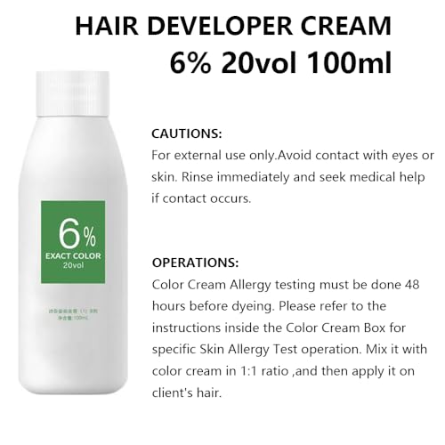 PureStyle 100ml 20vol Hair Developer Cream for Hair Color Dye