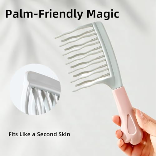 Wide Tooth Comb for Curly Hair Detangling Brush with Wavy Design
