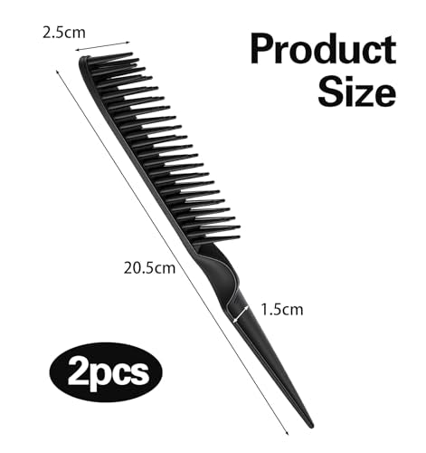 3 Row Hair Comb 2-Piece Set for Natural Curly Hair Detangling