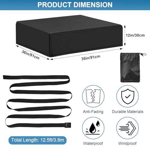 Heavy Duty AC Unit Cover 36x36 Inch - Waterproof Protection with Straps & Bag