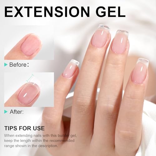 L'UGX 7-in-1 Clear Builder Gel for Nails 15ml - Hard Gel Strengthener