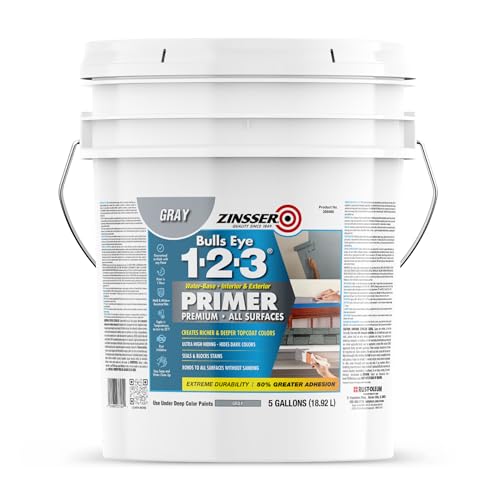 Zinsser Bulls Eye 1-2-3 Gray Water-Based Primer, 640 Fl Oz