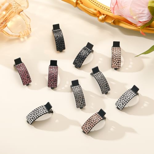 Small Rhinestone Hair Clips 10 Pack Bling Mini Crystal Hair Claw Clips