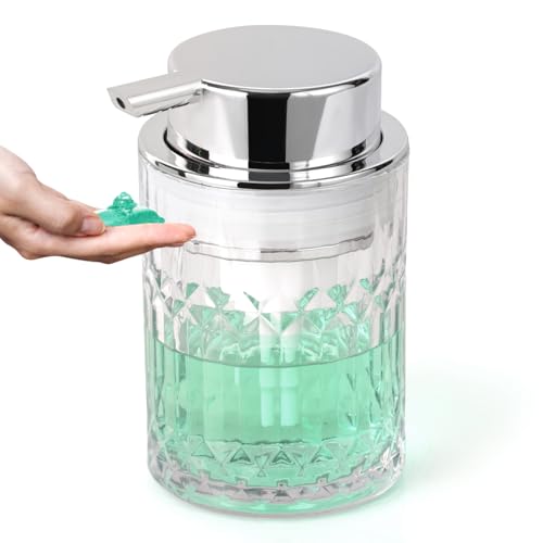 TOOZFO Glass Soap Dispenser with Rust-Proof Pump - 10oz