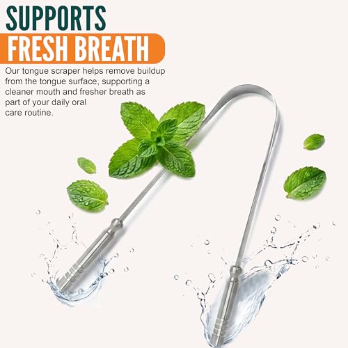 Glam by Dalip Stainless Steel Tongue Scraper with Travel Case