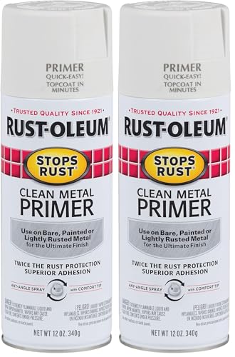Rust-Oleum Stops Rust Spray Paint Primer, 12 Oz (Pack of 2) - Flat White