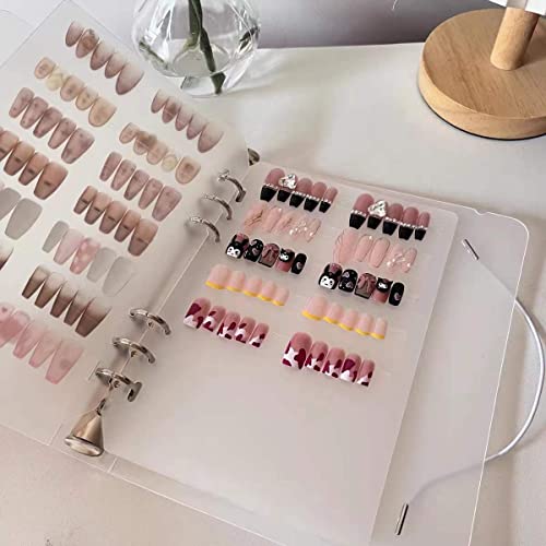 Rikolto A5 Press On Nail Organizer Book with 4 Pages & Adhesive - Removable Storage for Fake Nails (9.05 x 7.08 x 1.37 Inch)