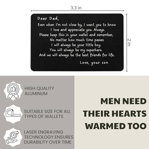 Heartfelt Dad Wallet Card – Perfect Father's Day Gift from Son