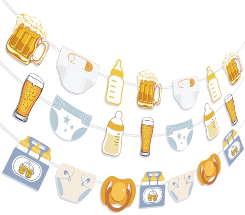 Beer and Diaper Garland Banners for Baby Shower Party Decor