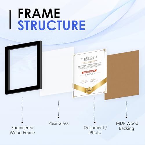 11x14 Black Diploma Frames - 2 Pack Certificate Display