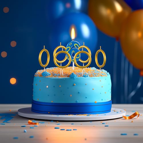 Conelist Gold Ring Birthday Candle Number 6 - 7 Piece Set